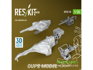 ResKit AV35-0030 Ensemble de mitrailleuses Merkava Mk.4, V.3 2 unités supports de mitrailleuse (2 unités) kit HobbyBoss 1/35
