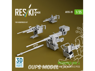 ResKit AV35-0028 Ensemble de mitrailleuses Merkava Mk.4, V.1 2 unités supports de mitrailleuse (2 unités) kit HobbyBoss 1/35