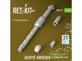 ResKit AV35-0022 Canon (120 mm) + système d'alerte laser (LWS) (2 unités) kit Merkava Mk.3 d'HobbyBoss 1/35