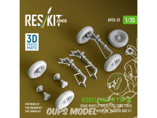 ResKit AV35-0033 Roues Kubelwagen Type 82 5 pièces pneus sable et barre de torsion avant V.1 kit Meng/Dragon/Tamiya 1/35