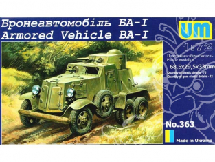 UM Unimodels maquettes militaire 363 BA-I VEHICULE BLINDE 1937 1/72