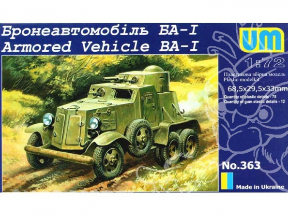 UM Unimodels maquettes militaire 363 BA-I VEHICULE BLINDE 1937 1/72