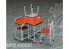 hasegawa Maquette 62001 Tables et Chaises d&amp;39école 1/12