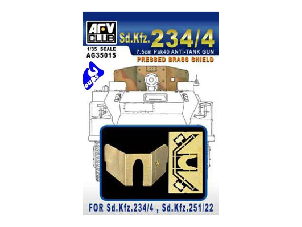 AFV maquette militaire ag35015 BOUCLIER LAITON POUR SDKFZ 1/35