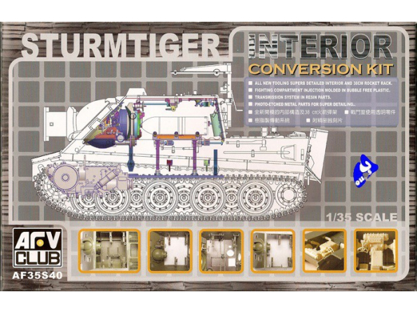 AFV maquette militaire 35s40 SET INTERIEUR de STURMTIGER 1/35