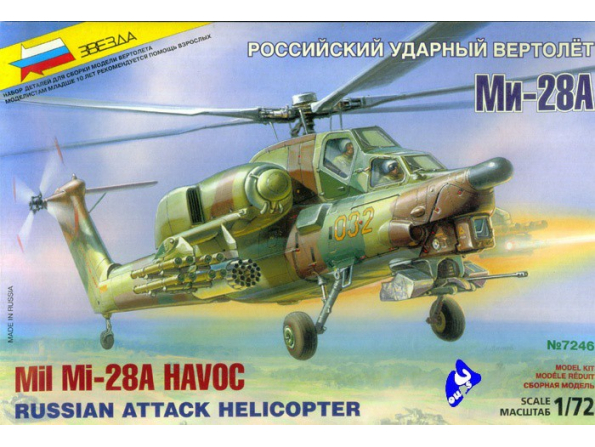 Zvezda maquette avion 7246 Mil Mi-28 1/72