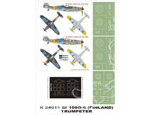 Montex Super Mask K24011 Messerschmitt Bf109G-6 Finnish Air Force Trumpeter 1/24