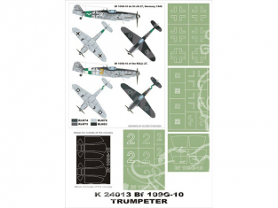 Montex Super Mask K24013 Messerschmitt Bf109G-10 Trumpeter 1/24