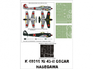 Montex Super Mask K48016 Ki43-II Oscar Hasegawa 1/48