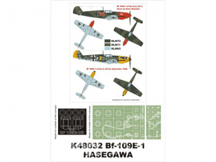 Montex Super Mask K48032 Messerschmitt Bf109E-1 Hasegawa 1/48