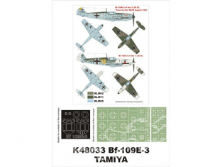 Montex Super Mask K48033 Messerschmitt Bf109E-3 Tamiya 1/48