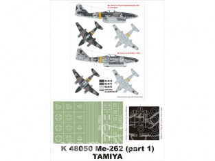 Montex Super Mask K48050 Messerschmitt Me262A-1a Tamiya 1/48