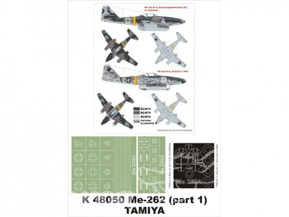 Montex Super Mask K48050 Messerschmitt Me262A-1a Tamiya 1/48