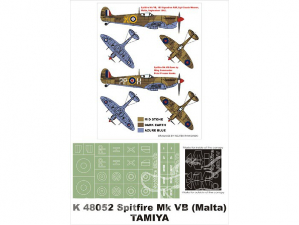 Montex Super Mask K48052 Spitfire Mk VB Tamiya 1/48