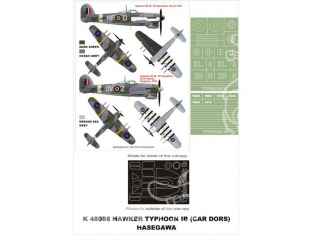 Montex Super Mask K48086 Typhoon Mk IB Car Door Hasegawa 1/48