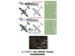 Montex Super Mask K32051 Messerschmitt Bf109G-6 Hasegawa 1/32