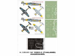 Montex Super Mask K32055 Messerschmitt Bf109G-6 Finnish Air Force Hasegawa 1/32