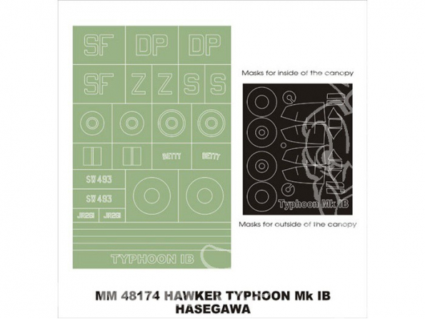 Montex Maxi Mask MM48174 Hawker Typhoon MkIb Hasegawa 1/48