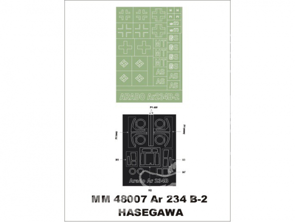 Montex Maxi Mask MM48007 Ar 234B-2 Hasegawa 1/48