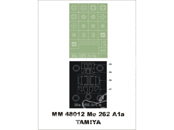 Montex Maxi Mask MM48012 Messerschmitt Me 262A-1a Tamiya 1/48