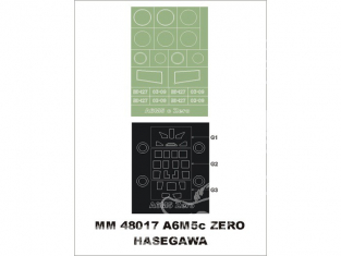 Montex Maxi Mask MM48017 A6M5c Zero Hasegawa 1/48