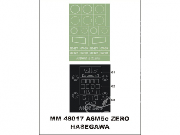 Montex Maxi Mask MM48017 A6M5c Zero Hasegawa 1/48