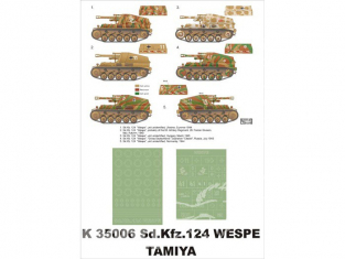 Montex Super Mask K35006 Sd.Kfz.124 Wespe Tamiya 1/35