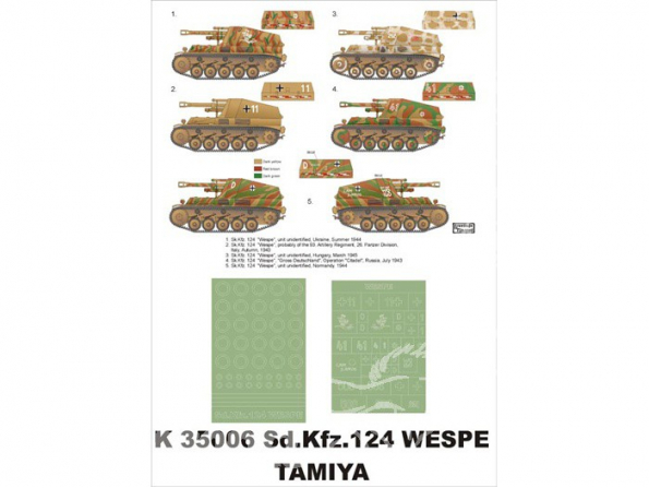 Montex Super Mask K35006 Sd.Kfz.124 Wespe Tamiya 1/35