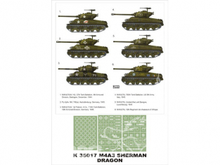 Montex Super Mask K35017 M4A3 Sherman Dragon 1/35