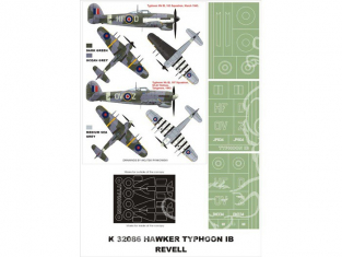 Montex Super Mask K32086 Typhoon Mk IB Car Door Revell 1/32