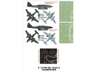 Montex Super Mask K32095 Messerschmitt Me 262A-2a Trumpeter 1/32