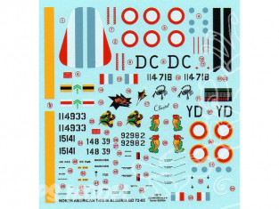 Decalques Berna decals BD72-85 North American T-6G en Algerie 1/72