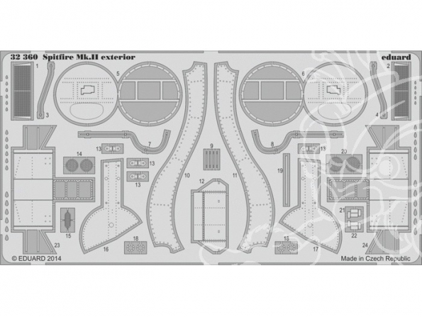 EDUARD photodecoupe avion 32360 Exterieur Spitfire Mk.II Revell 1/32