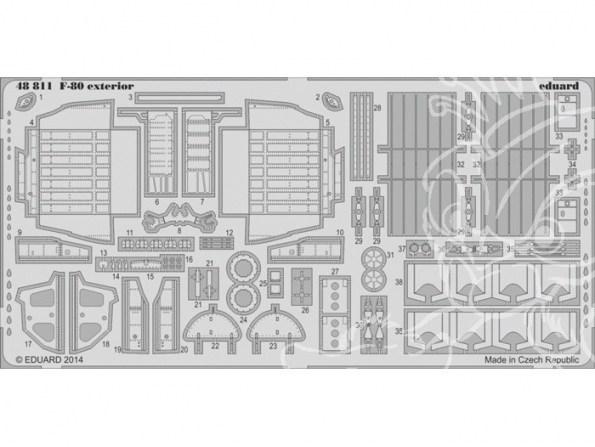 EDUARD photodecoupe avion 48811 Exterieur F-80 Hobby Boss 1/48