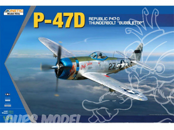 Kinetic maquette avion K3207 P-47D Bubble Top 1/24