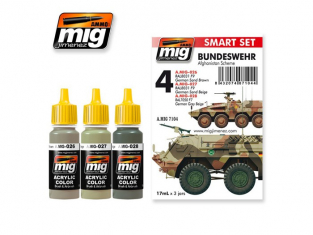 MIG peinture 7104 Set de départ Bundeswehr Afghanistan Scheme 3 x 17ml