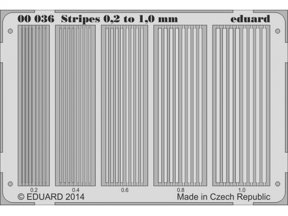 Eduard photodecoupe 00036 Bandes de 0.2 à 1mm