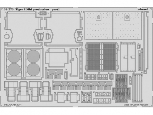 Eduard photodecoupe militaire 36273 Tigre I Milieu de production Dragon 1/35