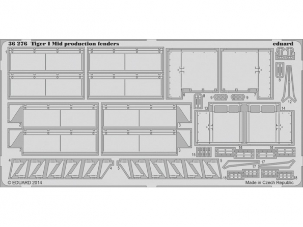 Eduard photodecoupe militaire 36276 Fenders Tigre I Milieu de production Dragon 1/35