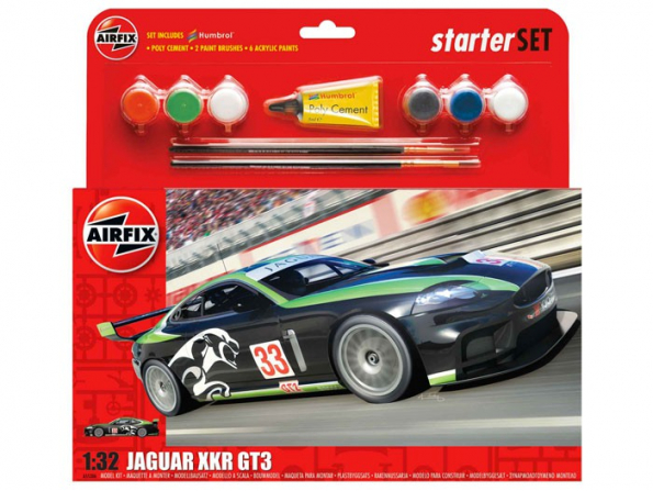 Airfix maquette voiture 55306 Jaguar XKRGT Starter Set 1/32