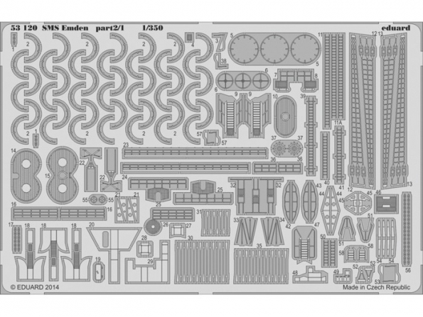 Eduard photodecoupe bateau 53120 SMS Emden partie 2 Revell 1/350