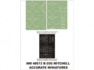 Montex Maxi Mask MM48072 B-25G Mitchell Accurate Miniatures 1/48