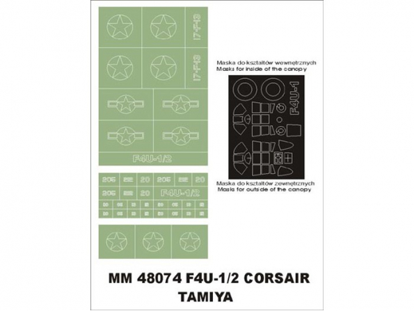 Montex Maxi Mask MM48074 F4U1 Corsair Tamiya 1/48