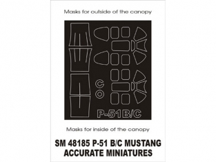 Montex Mini Mask SM48185 P-51B/C Mustang Accurate Miniatures 1/48