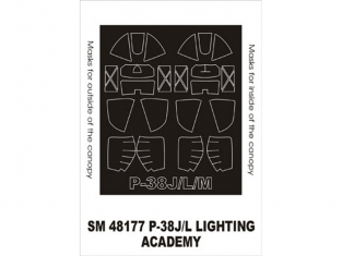 Montex Mini Mask SM48177 P-38J/L/M Lightning Academy 1/48