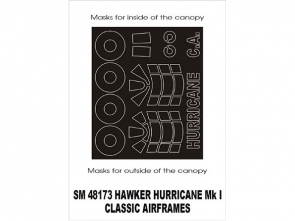 Montex Mini Mask SM48173 Hawker Hurricane MkI Classic Airframes 1/48