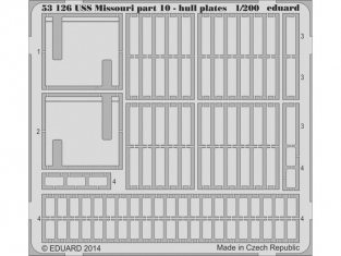 Eduard photodecoupe 53126 USS Missouri partie 10 Hull plates Trumpeter 1/200