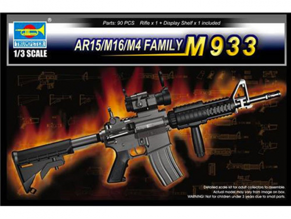 Trumpeter maquette fusil 01917 REPLIQUE FUSIL D ASSAUT AR15/M16/M4 (Famille Des M933) 1/3