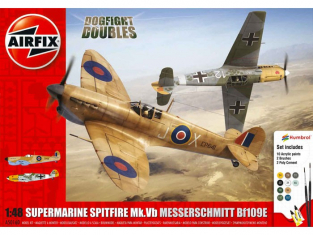 Airfix coffret avion 50160 Supermarine Spitfire MkVb et Messerschmitt Bf109E Dogfight 1/48