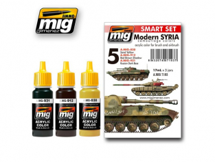 MIG peinture 7103 Set de départ Camoufalge Syrien moderne 3 x 17ml